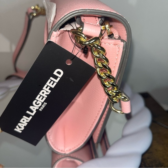 NWT Karl Lagerfeld Paris Pink Hearts Crossbody Bag $168 retail - Picture 5 of 6